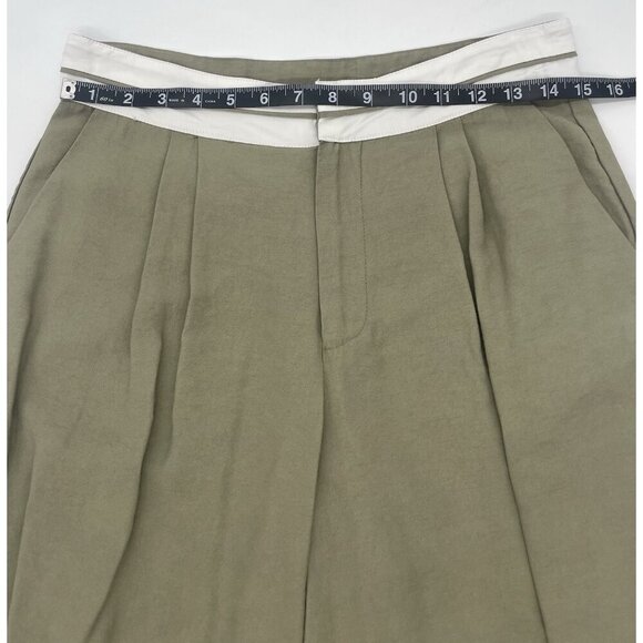 WAYF Women's High Waisted Green Wide Leg Pants Sz S 30” Casual Travel Streetwear - Picture 6 of 6